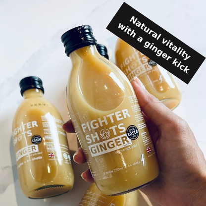 Fighter Shots Organic Ginger Dosing Bottle | 250ml | Equivalent to 4+ Daily Shots