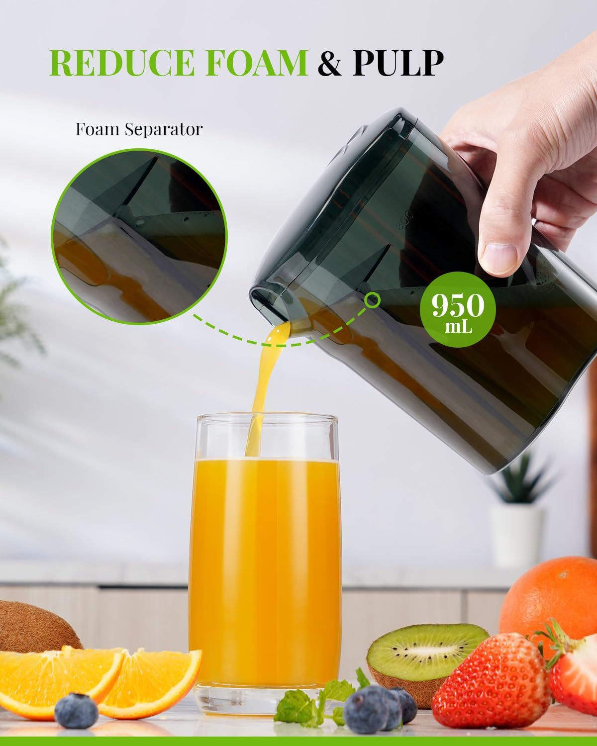 SHARDOR Juicer Machine 800W 3 Speed Stainless Steel Fruit Vegetable