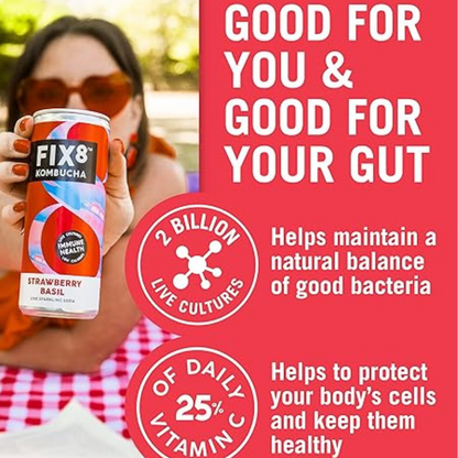 Fix8 Kombucha (Strawberry Basil) Multipack