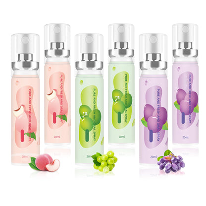 6PCS Fruit Mouth Spray – 3 Flavors Breath Freshener, Portable Long-Lasting Oral Care for Adults