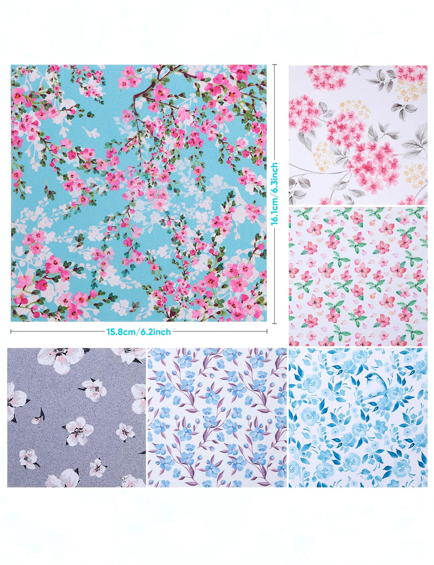 6PCS Thickened Glasses Cleaning Cloths – Elegant Flower Design