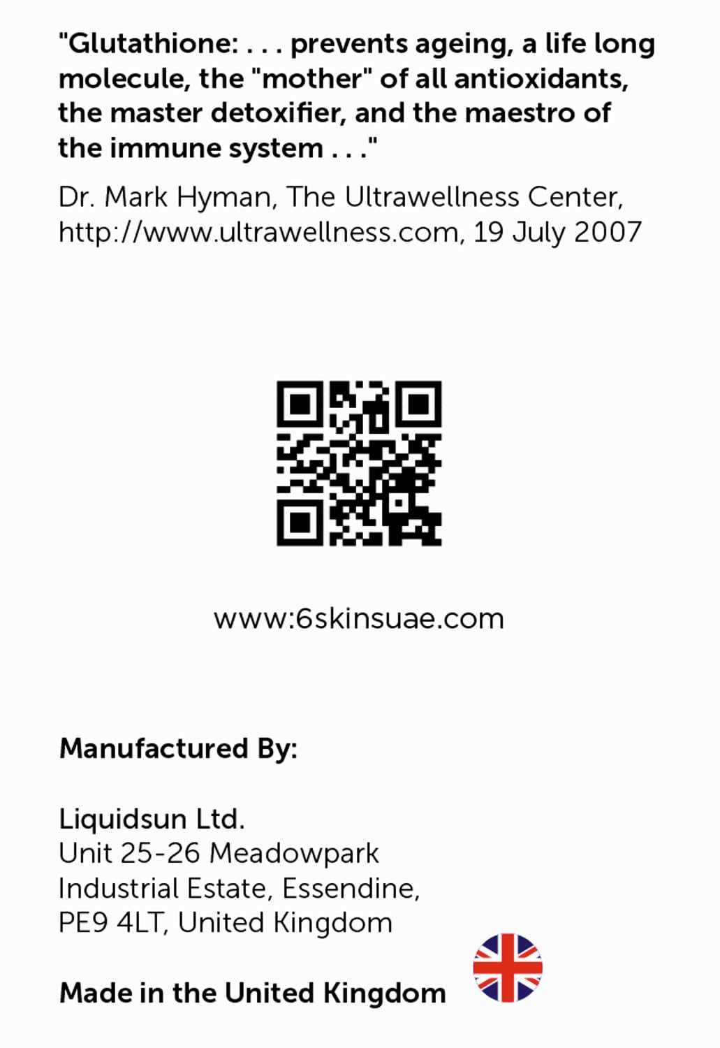 6SKINS 6in1 Beauty Elixir Liposomal Glutathione 510mg | Immune Support & Liver Detox | 60 Capsules