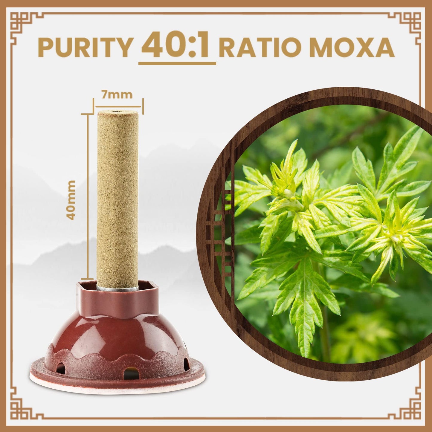 7 years'old Pure Moxa Stick for Moxibustion Ai ye Chinese Wormwood, Moxa Roll, High Purity 40:1