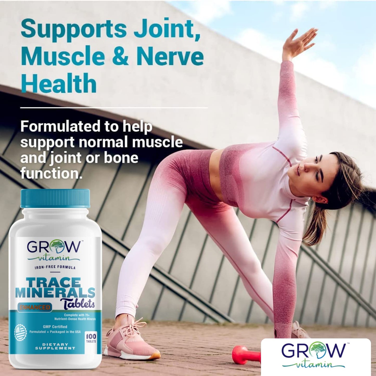 Grow Vitamin Trace Minerals Enhanced Complex – 100 Tablets, 70+ Minerals