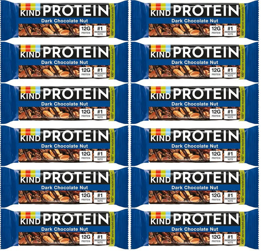 12 x Kind Protein Dark Chocolate Nut 50G British Grocery