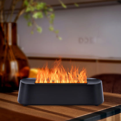 7Color Aroma Diffuser with Remote - Volcano Flame Diffuser for Large Rooms (10.7 x 3 x 3.1 in, Black-01)