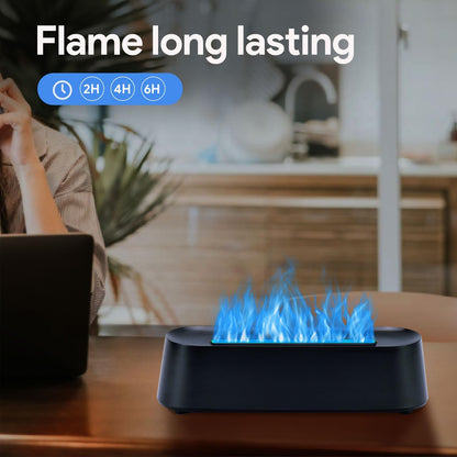 7Color Aroma Diffuser with Remote - Volcano Flame Diffuser for Large Rooms (10.7 x 3 x 3.1 in, Black-01)