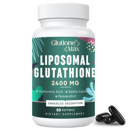 8-in-1 Liposomal Glutathione 2400 mg – High Absorption Antioxidant Formula (Skin, Liver Detox & Immune Support) | 60 Softgels