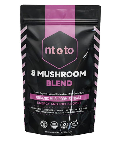 8 Mushroom Blend Organic Extract – 8 oz | 8-in-1 Immunity, Focus & Energy (113 Servings)