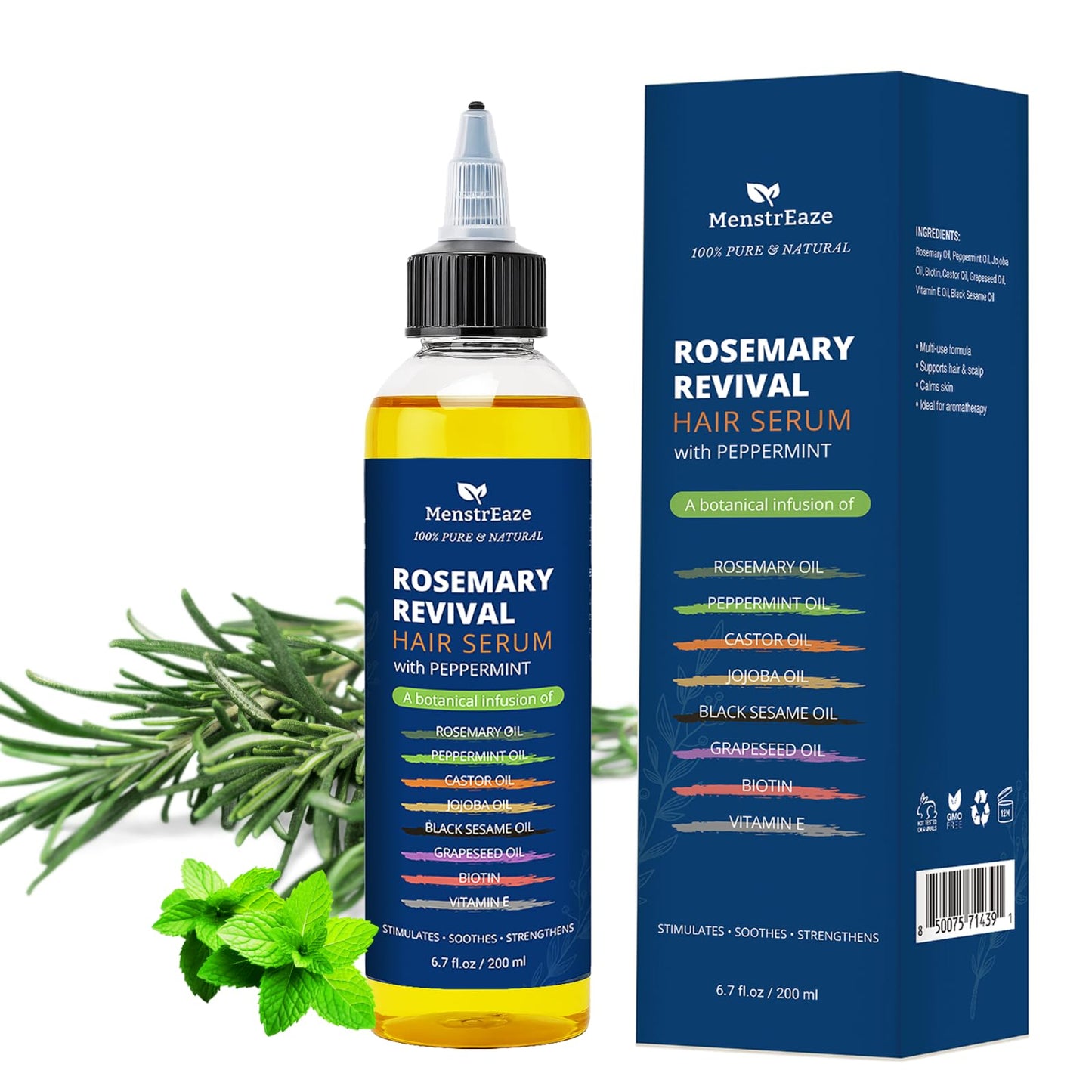 8-Oil Hair Growth Oil & Scalp Treatment - Rosemary, Peppermint, Biotin | 6.7 fl oz