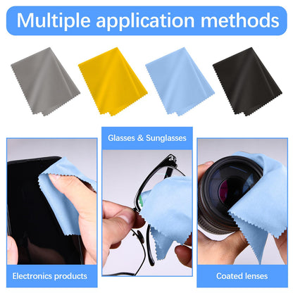 80-Pack Microfiber Cleaning Cloths for Glasses - Multi-Color - 6x7 inches