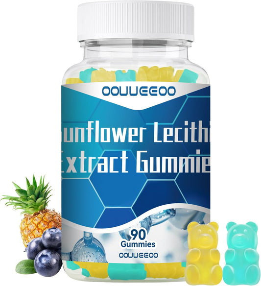 800mg Sunflower Lecithin Gummies - Vegan, Non-GMO, Soy-Free & Gluten-Free | Cognitive Health & Daily Nutrition (Blueberry Pineapple Mix) BritishVita | Premium UK Vitamins & Wellness Supplements