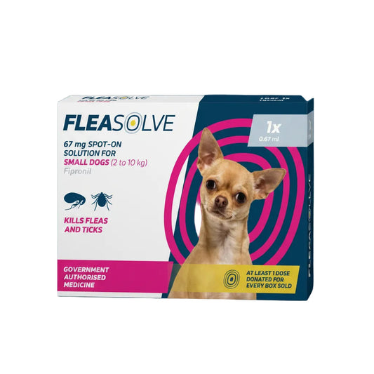 Fleasolve Spot on Dog Small 1 Treatment North East Pet Shop