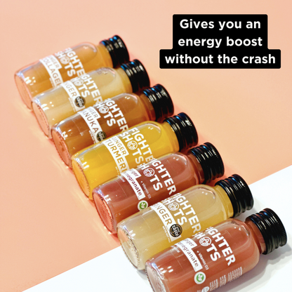 Fighter Shots Organic Ginger Shot - 27g organic cold pressed ginger in every bottle | 60ml | Single, 6-Pack or 12-Pack