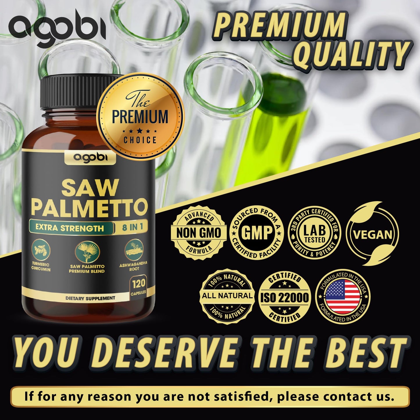 8in1 Saw Palmetto Prostate Support Supplement – 120 Vegan Capsules