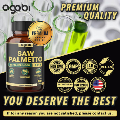 8in1 Saw Palmetto Prostate Support Supplement – 120 Vegan Capsules