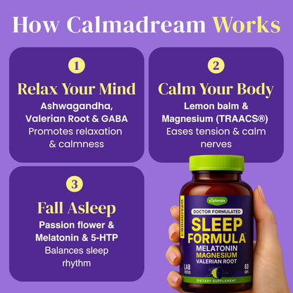 9-in-1 Melatonin Sleep Aid for Adults - USA Made, Lab Tested, 5mg Melatonin, 108mg Magnesium