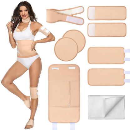 9-Piece Castor Oil Pack Wrap Kit – Reusable Organic Cotton Compress Set