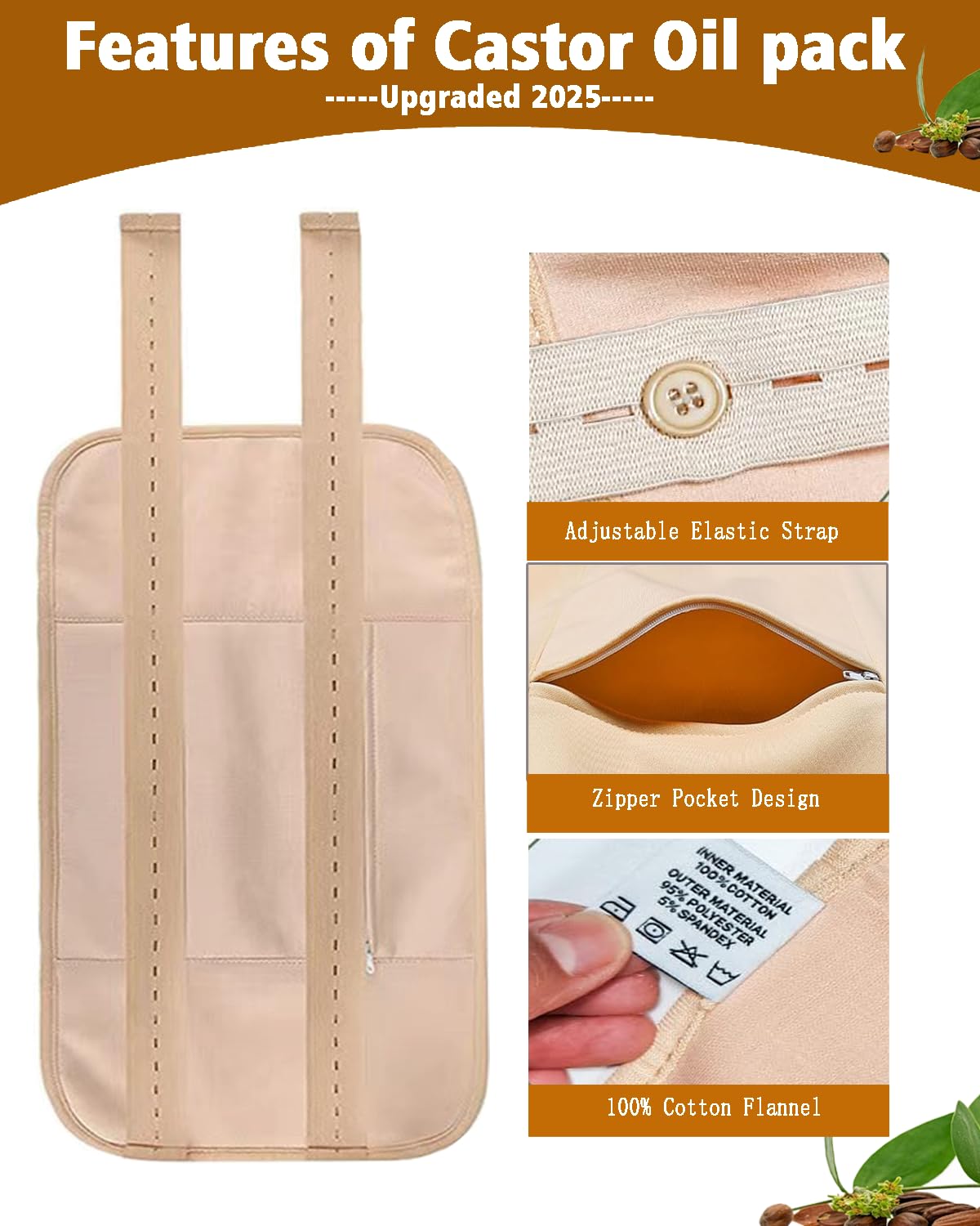 9-Piece Organic Cotton Body Wrap Kit | Castor Oil Compatible Thermal Packs for Full-Body Relief