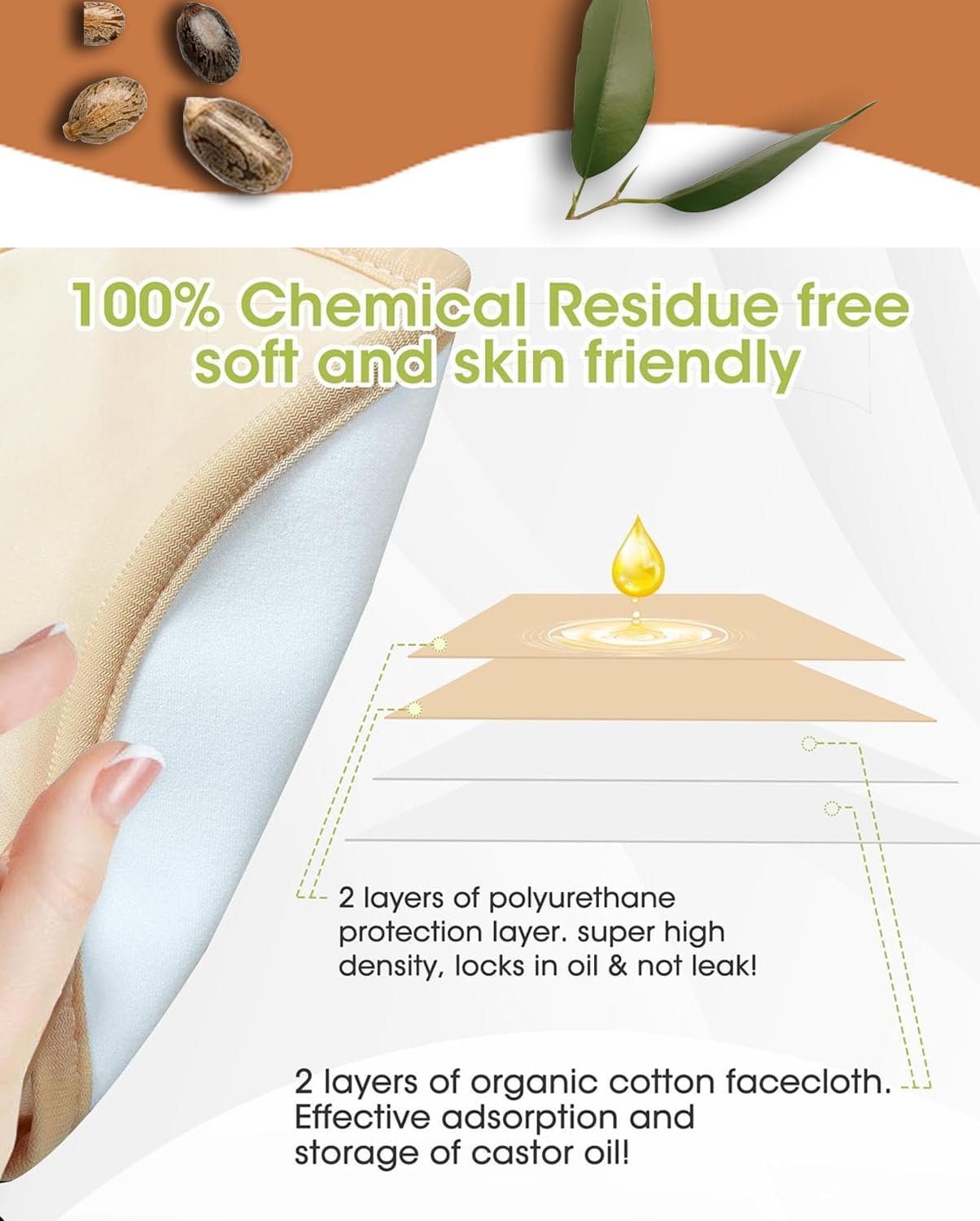 9-Piece Organic Cotton Body Wrap Kit | Castor Oil Compatible Thermal Packs for Full-Body Relief