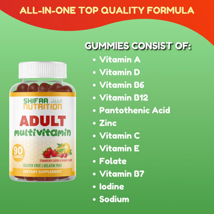 Halal Multivitamin Gummies for Women & Men – Immune & Wellness | 90 Gummies (45-Day)