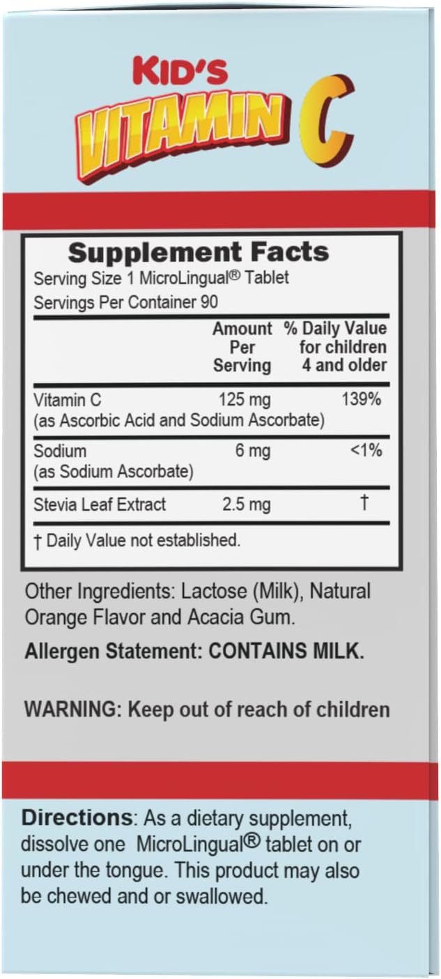 Superior Source Kid's Vitamin C Clean Melts - Immune Support for Kids (90 MicroLingual Tablets)