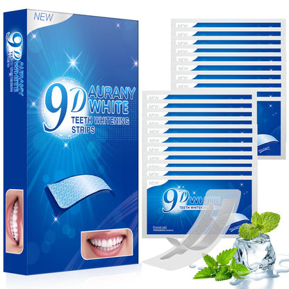 9D Sensitive Teeth Whitening Strips – Enamel-Safe, Fast Stain Removal for Coffee Drinkers & Smokers | 21 Pairs (42 Strips)