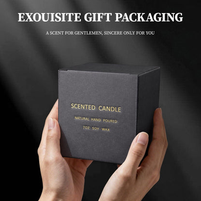 Vintage Leather Candle – 9 oz Soy Wax, Masculine Scented Jar Candle for Men | 50 Hours Burn Time