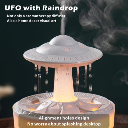 AChoice4U UFO 350ML Essential Oil Diffuser – 7 Color LED, Remote, White