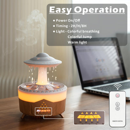 AChoice4U UFO 350ML Essential Oil Diffuser – 7 Color LED, Remote, White