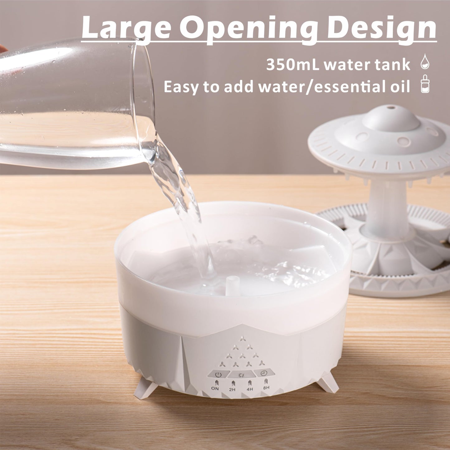 AChoice4U UFO 350ML Essential Oil Diffuser – 7 Color LED, Remote, White