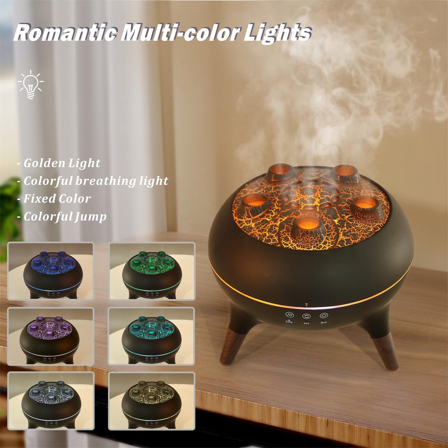 AChoice4U Essential Oil Diffuser 250ML Dancing Jellyfish – 7 Colors LED, Remote, Plug-in (Black)