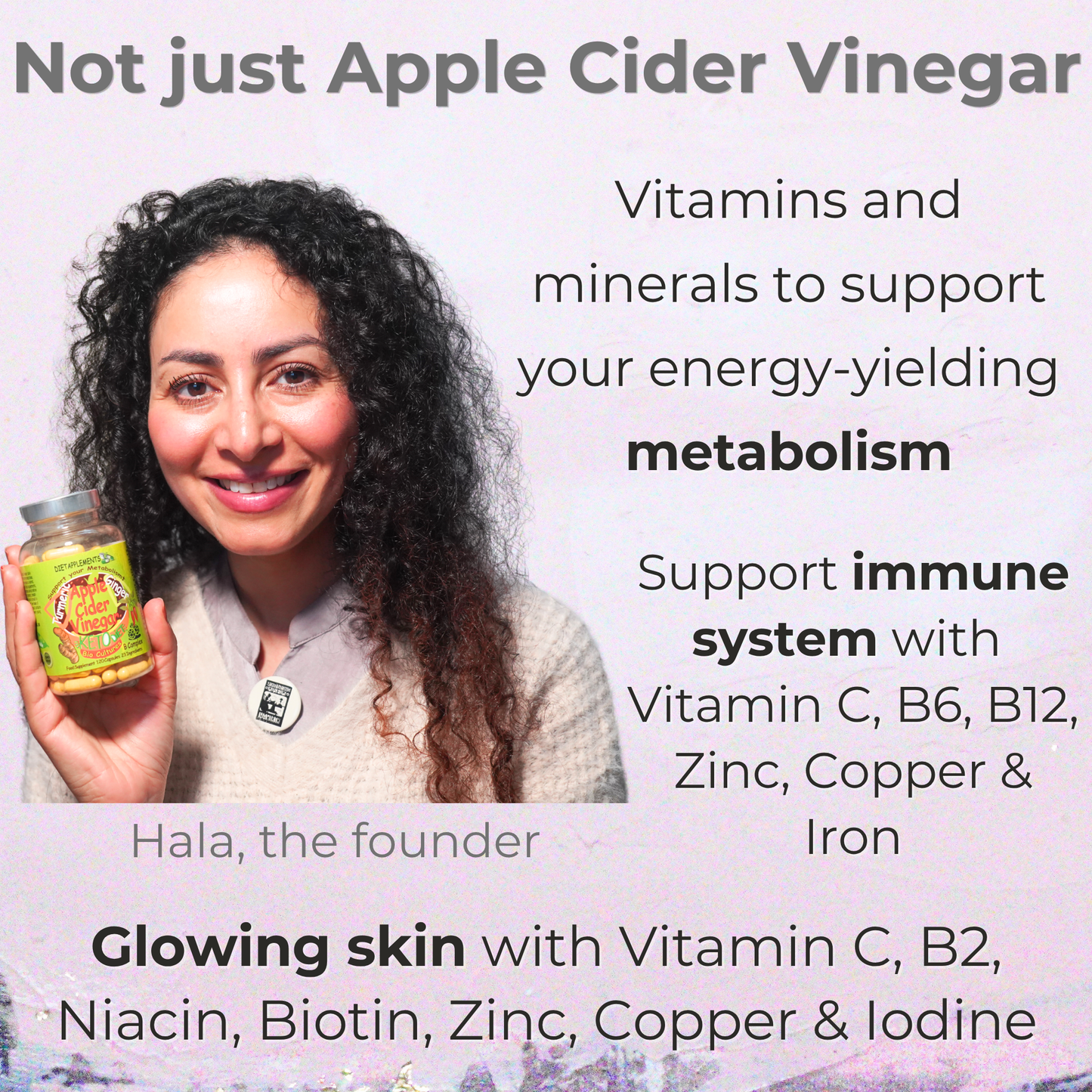 Raw Unfiltered Apple Cider Vinegar with the Mother, Vitamins & Minerals Complex