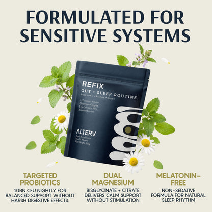 REFIX Natural Sleep Aid for Gut Health | Evening Formula Alterv Health