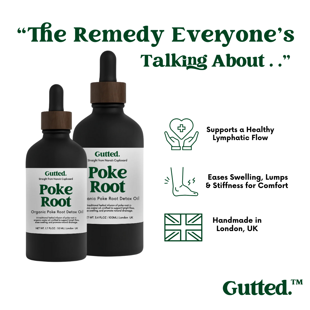 Organic Poke Root Oil – 20ml, 50ml & 100ml | Wild-Infused Oil for Lymphatic Detox Gutted.