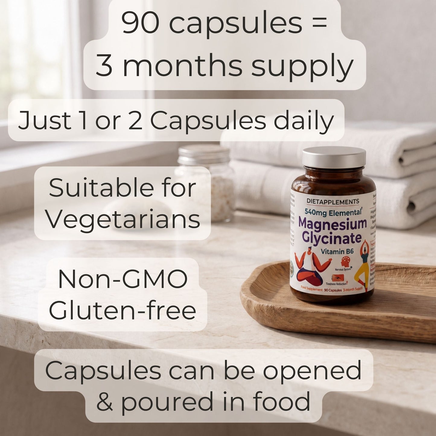 Magnesium Glycinate & Vitamin B6 for the Nervous System & Fatigue