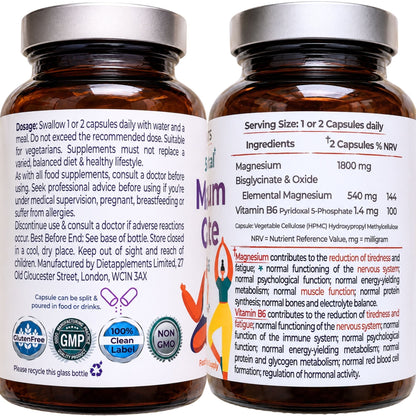 Magnesium Glycinate & Vitamin B6 for the Nervous System & Fatigue