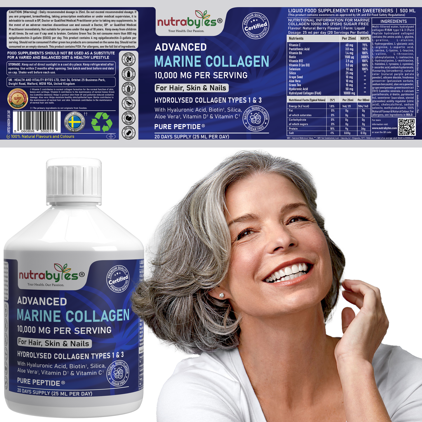 Advanced Liquid Marine Collagen Supplement 10,000 mg