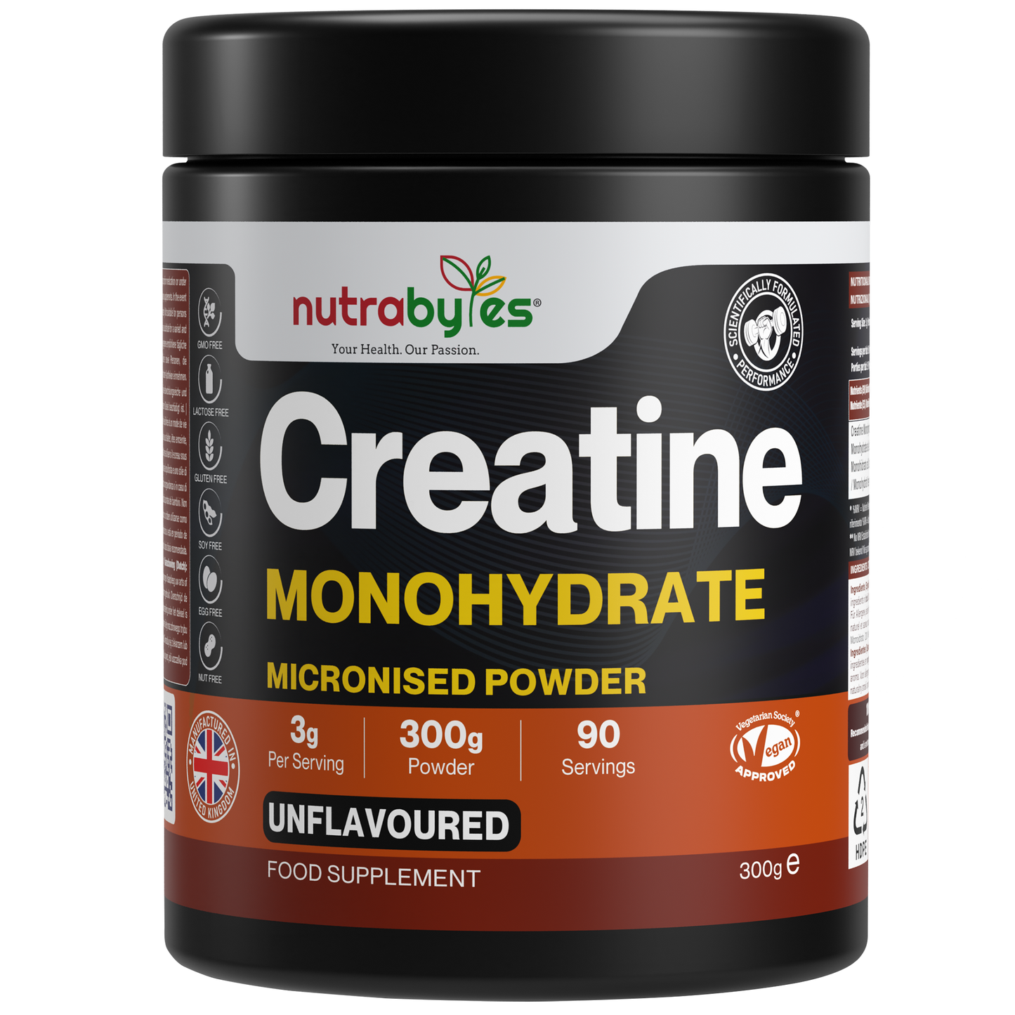 Creatine Monohydrate Powder 300g (100 Servings) | Pure Micronised Creatine Powder Supplement for Men & Women, Pre & Post Workout Strength, Muscle Growth & Recovery, Vegan | Unflavoured