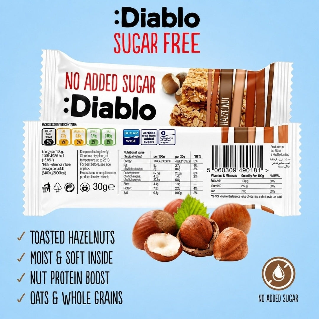 Hazelnut Muesli Bar Diablo Sugar Free