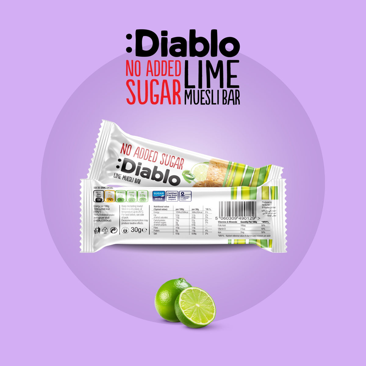 Lime Muesli Bar Diablo Sugar Free
