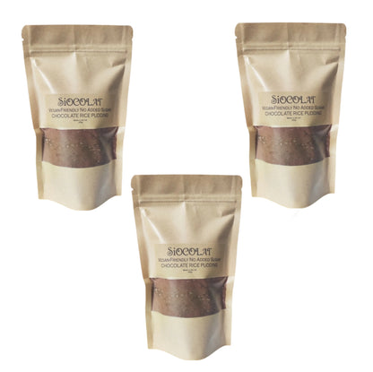 Siocolat Pack of 3 sugar-free vegan chocolate rice porridge (champorado) made with wholesome, plant-based ingredients.

