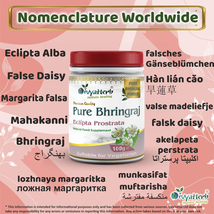 DivyaHerb Bhringraj Powder 100 gram - Hair & Scalp Support