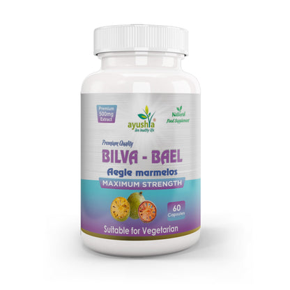 Ayushya Bael Leaf Capsules (Bilva, Wood Apple) Digestive Comfort Support - Vegan, Gluten Free, Non-GMO, 60 Capsules