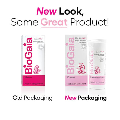 BioGaia Elactia Breastfeeding Probiotic - Lactation Support for Mom & Baby | 30 Count