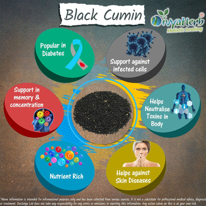 DivyaHerb Black Cumin Powder 100 gram - Daily Wellness Support