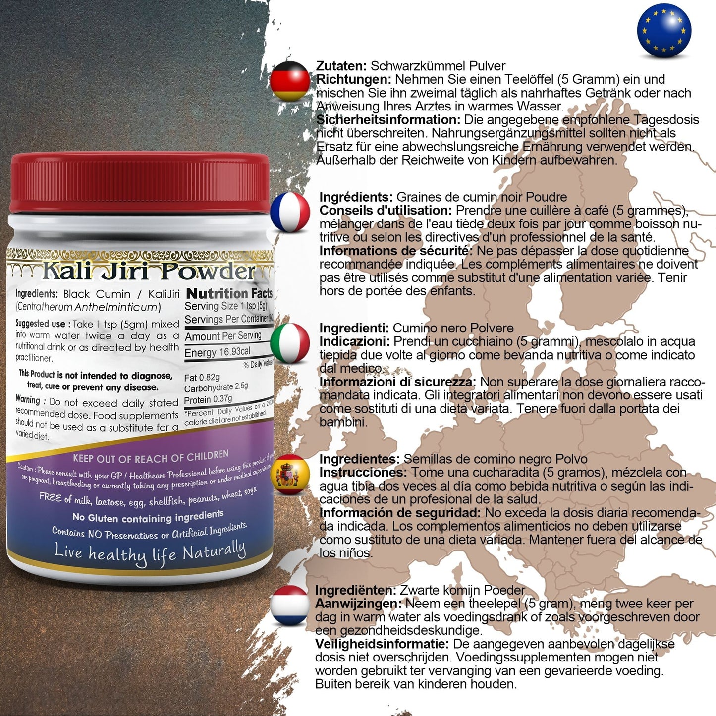 DivyaHerb Black Cumin Powder 100 gram - Daily Wellness Support
