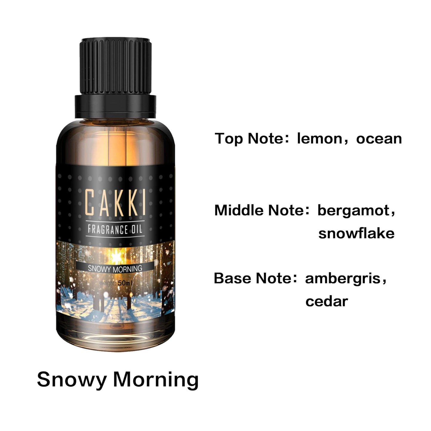 Snowy Morning Essential Oils for Diffusers – 50ml CAKKI Fragrance Oils for Candle & Soap Making