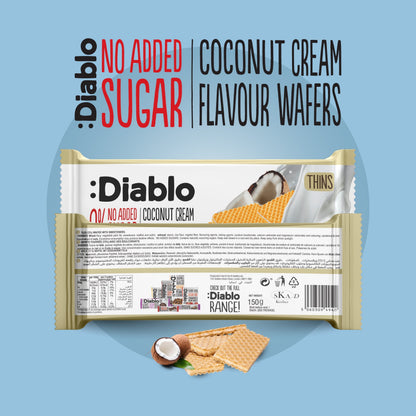 No Added Sugar Coconut Cream Flavoured Wafer (150g) Diablo Sugar Free
