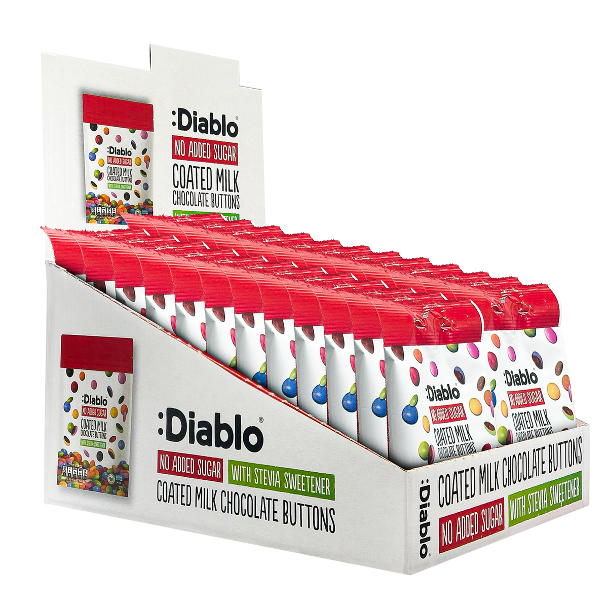No Added Sugar Coated Milk Chocolate Buttons (40g) Diablo Sugar Free